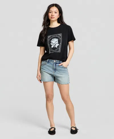 And Now This Women's Studded Jean Shorts, Macy's Exclusive In Blue