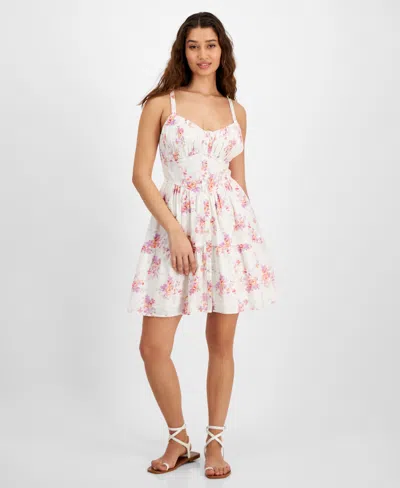 And Now This Women's Sweetheart-neck Button-front Dress, Creted For Macy's In Multi Floral