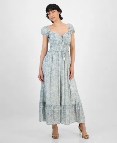 And Now This Women's Sweetheart-neck Maxi Dress, Exclusively At Macy's In Blue Floral
