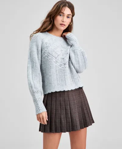 And Now This Women's Textured Knit Sweater, Macy's Exclusive In Blue