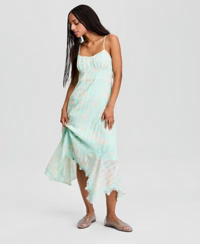 And Now This Women's Textured Scoop-neck Slip Dress, Exclusively At Macy's In Green