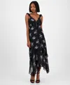 And Now This Women's Textured Slip Dress, Macy's Exclusive In Black