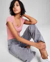 And Now This Women's Tiara Rounded-square-neck Bodysuit In True Terra