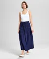 And Now This Women's Tie-waist Lace-inset Maxi Skirt, Regular & Petites, Exclusively At Macy's In Purple