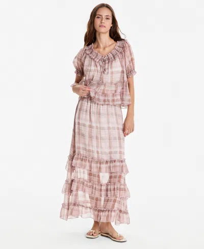 And Now This Women's Tiered Maxi Skirt, Macy's Exclusive In Pink
