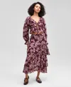 And Now This Women's Tiered Ruffle Midi Skirt, Macy's Exclusive In Multi