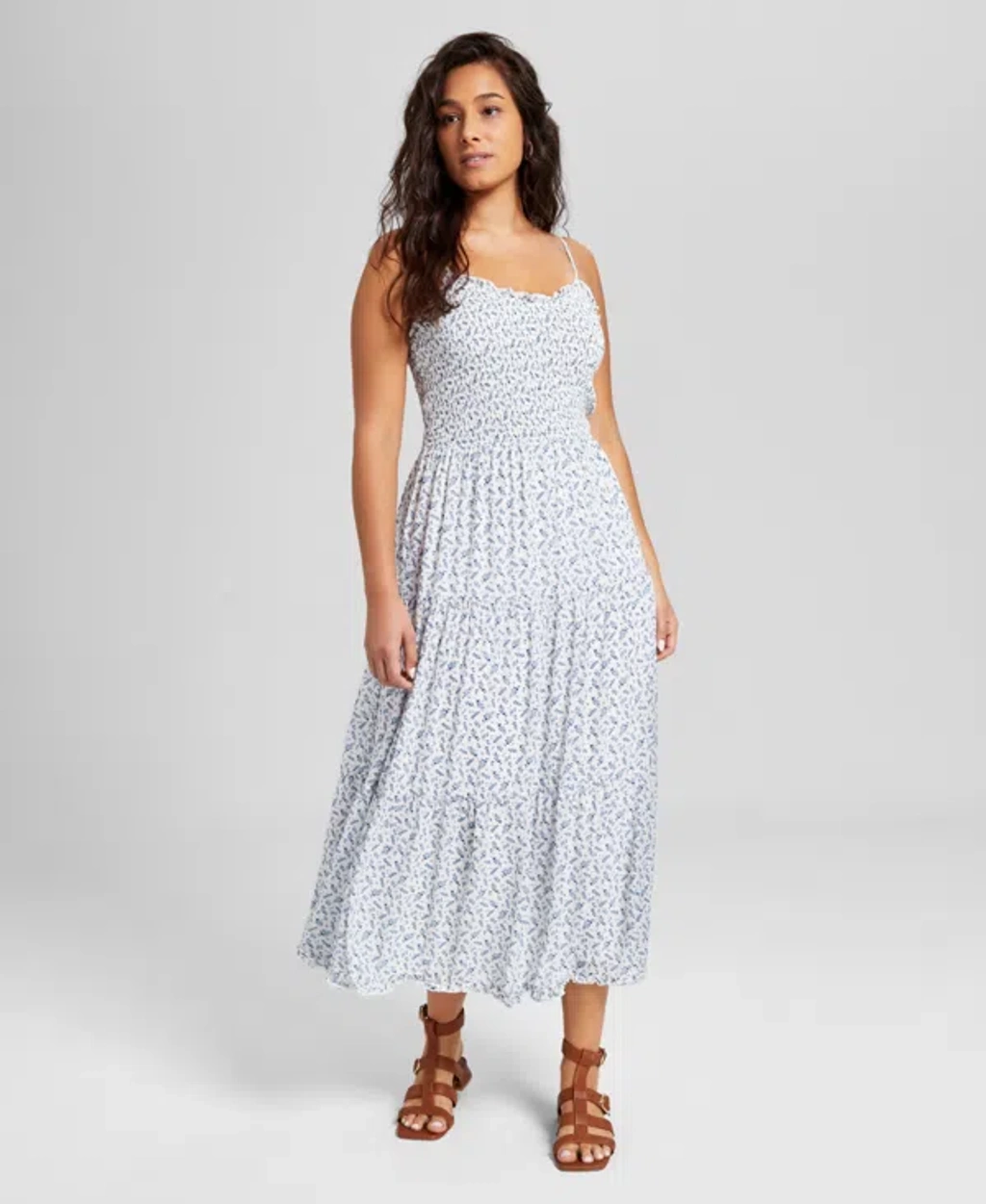 And Now This Women's Tiered Smocked-bodice Midi Dress, Exclusively