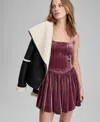 And Now This Women's Velvet Corset Mini Dress, Macy's Exclusive In Purple