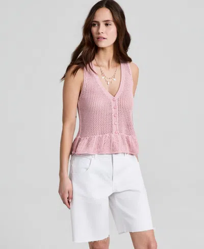 And Now This Women's V-neck Knit Peplum Top, Macy's Exclusive In Pink