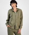 And Now This Women's Zippered Drawstring Hoodie, Exclusively At Macy's In Crushed Oregano