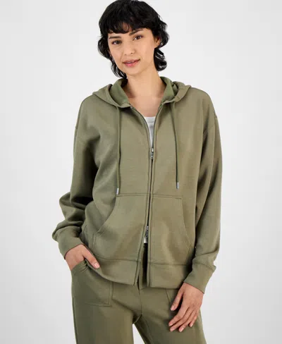 And Now This Women's Zippered Drawstring Hoodie, Exclusively At Macy's In Crushed Oregano