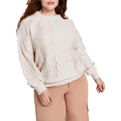 And Now This Womens Crewneck Mixed-knit Pullover Sweater In Multi