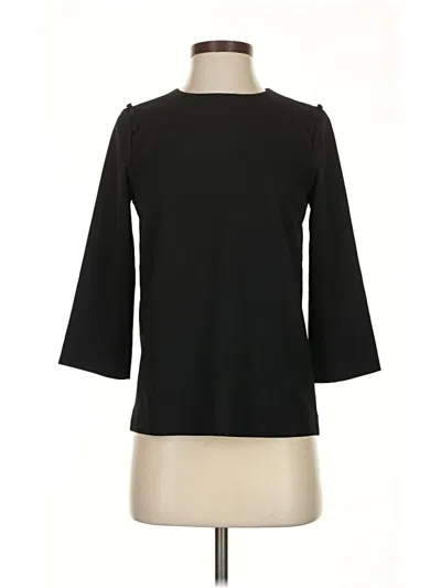 Pre-owned & Other Stories 3/4 Sleeve Top Black Solid Pattern Boatneck Tops