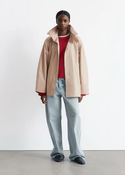 & Other Stories A-line Funnel-neck Jacket In Neutral
