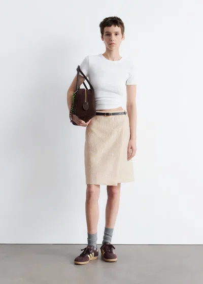& Other Stories A-line Jacquard Midi Skirt In Neutral