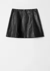 & Other Stories A-line Leather Mini Skirt In Black
