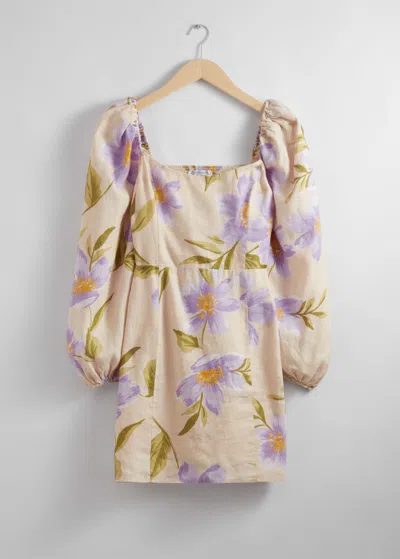 & Other Stories A-line Linen Mini Dress In Yellow