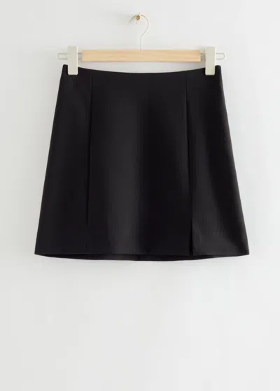 & Other Stories A-line Mini Skirt In Black