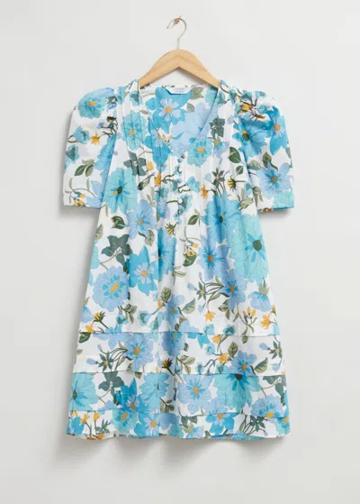 & Other Stories A-line Short-sleeve Dress In Blue