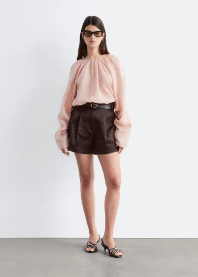 & Other Stories A-line Satin Shorts In Brown