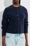 & Other Stories Alpaca & Wool Blend Cardigan In Blue Dark