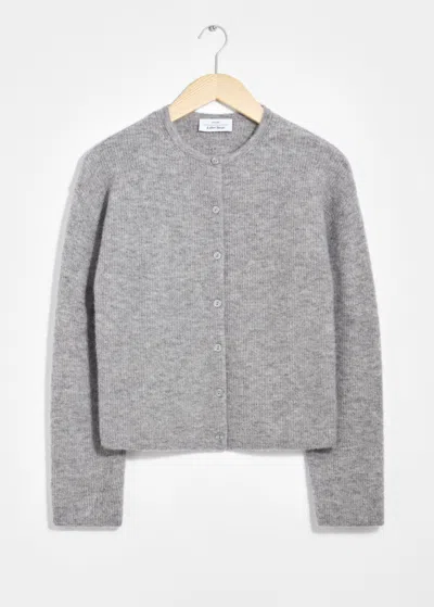& Other Stories Alpaca-blend Knitted Cardigan In Grey