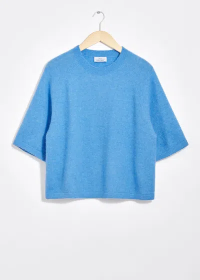 & Other Stories Alpaca-blend Knitted Top In Blue