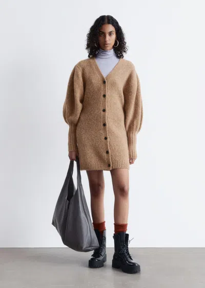 & Other Stories Alpaca-blend Mini Dress In Brown