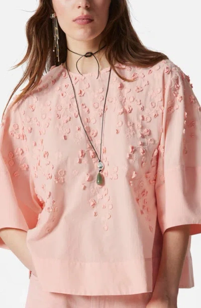 & Other Stories Amanda Floral Embroidered Top In Orange Light