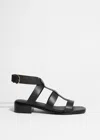 & Other Stories Ankle-strap Leather Sandals In Black