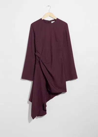 & Other Stories Asymmetric Mini Dress In Purple