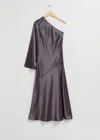 & Other Stories Asymmetric Off-shoulder Dress In Purple