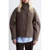 & Other Stories Asymmetric Oversize Wool Jacket In Brown