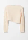 & Other Stories Asymmetric Rib-knit Sweater In White