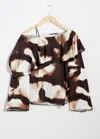& Other Stories Asymmetric Satin Blouse In Brown