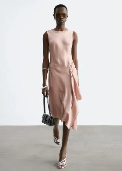 & Other Stories Asymmetric Satin Midi Dress In Multi