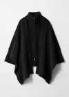 & Other Stories Asymmetric Wool Cape In Black