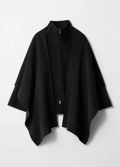 & Other Stories Asymmetric Wool Cape In Black