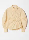 & Other Stories Asymmetrical Cotton Shirt In Yellow