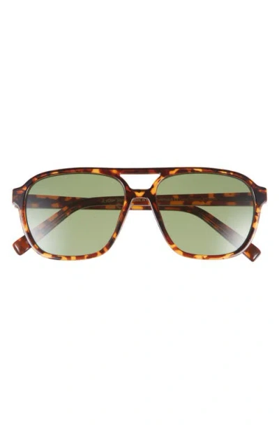 & Other Stories Brown Tortoise Shell Retro Aviator Sunglasses In Green Dark