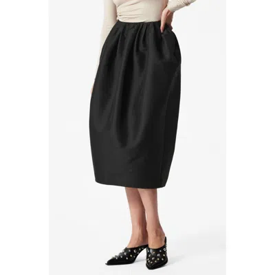 & Other Stories Balloon Midi Skirt In Black Dark