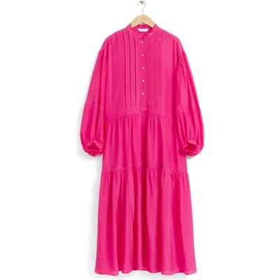 & Other Stories Balloon Sleeve Maxi Dress In Pink