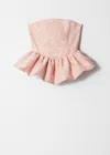 & Other Stories Bandeau Peplum Jacquard Top In Orange