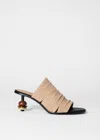 & Other Stories Bead-embellished Leather Mules In Beige