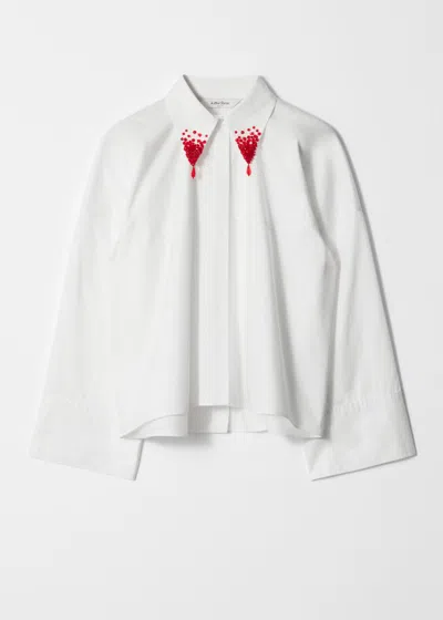 & Other Stories Bead-embellished Shirt In White