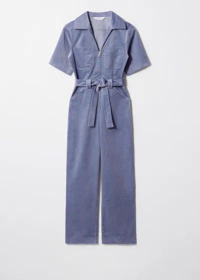 & Other Stories Belted Corduroy Jumpsuit In Blue