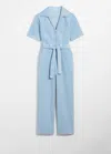 & Other Stories Belted Corduroy Jumpsuit In Blue