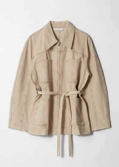 & Other Stories Belted Denim Jacket In Brown