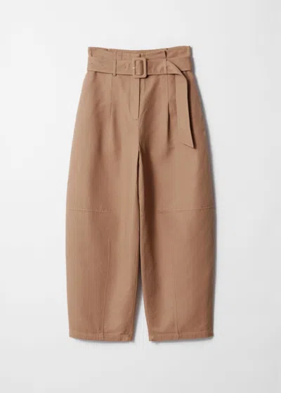 & Other Stories Belted Paperbag-waist Trousers In Beige