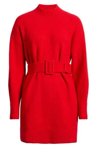& Other Stories Belted Sweater Dress In Red Bright